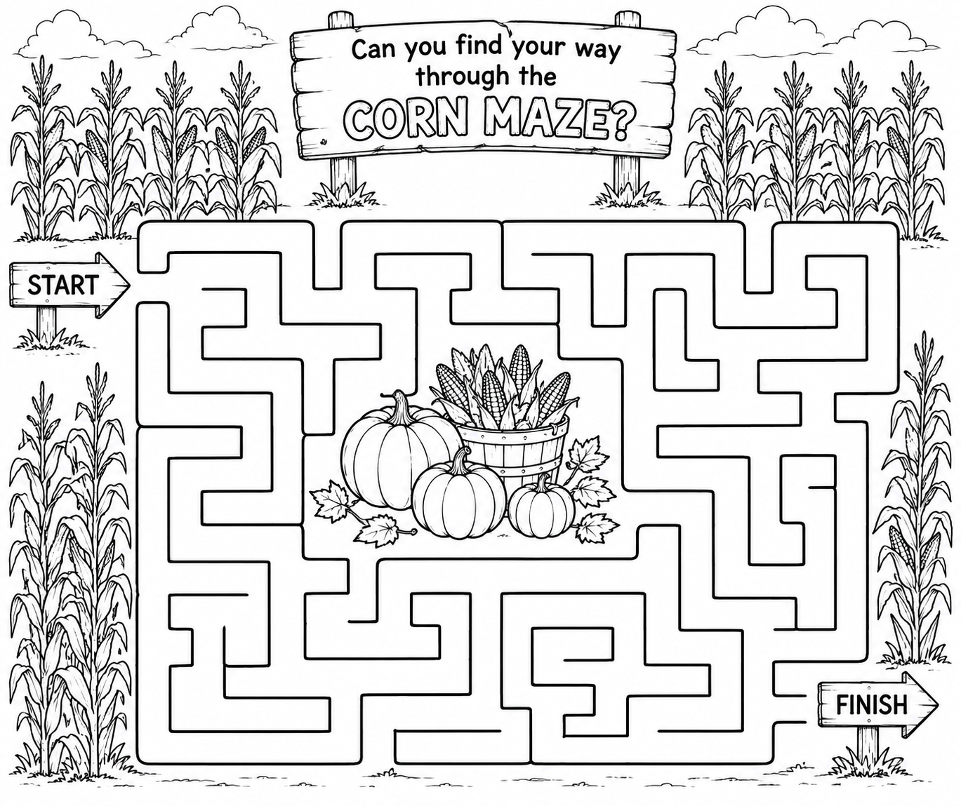 Preview of Corn Maze Fun coloring page