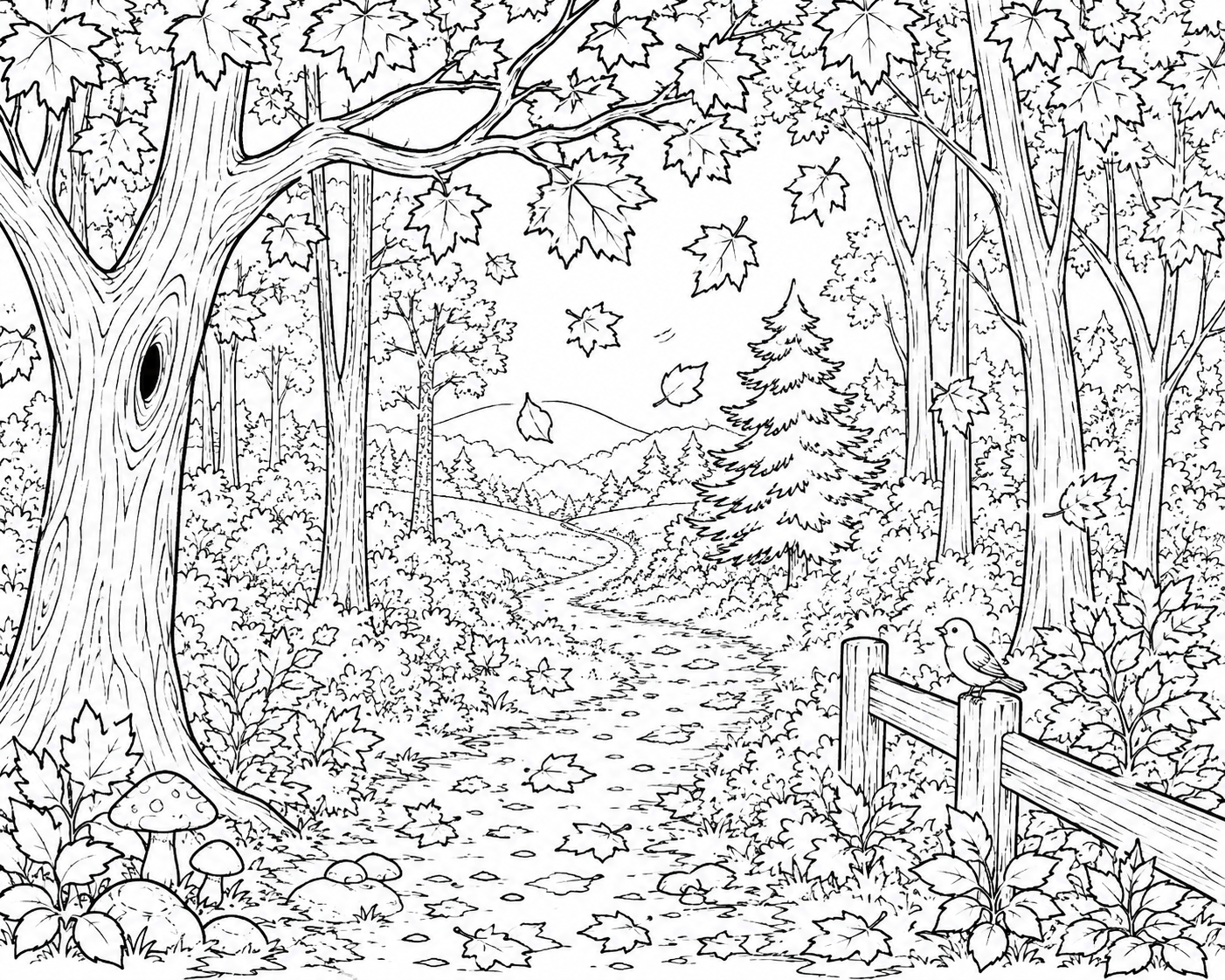 Preview of Fall Leaves coloring page