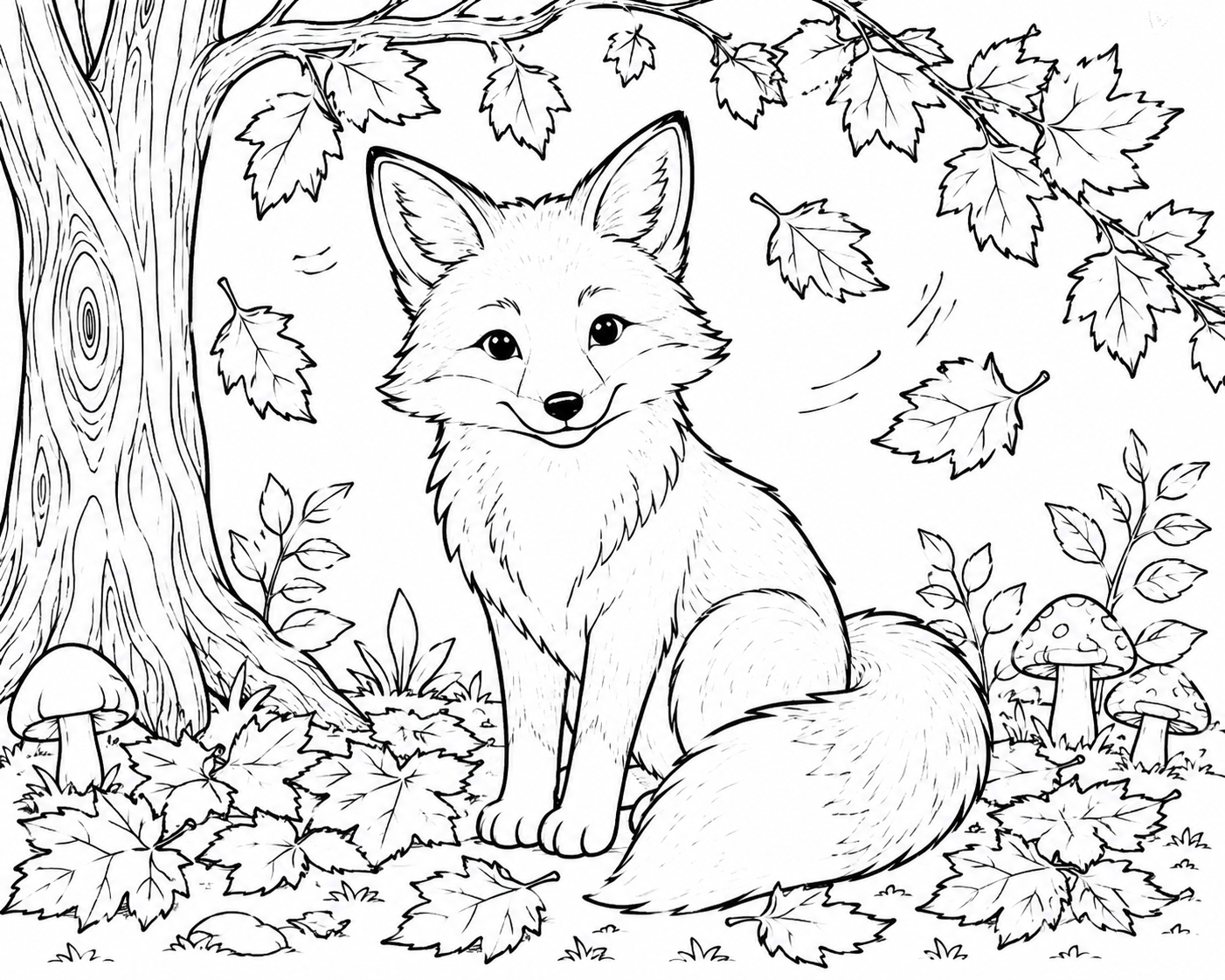 Preview of Friendly Fox coloring page