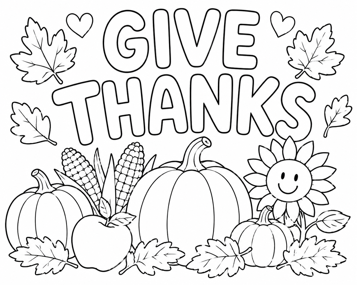 Preview of Give Thanks coloring page