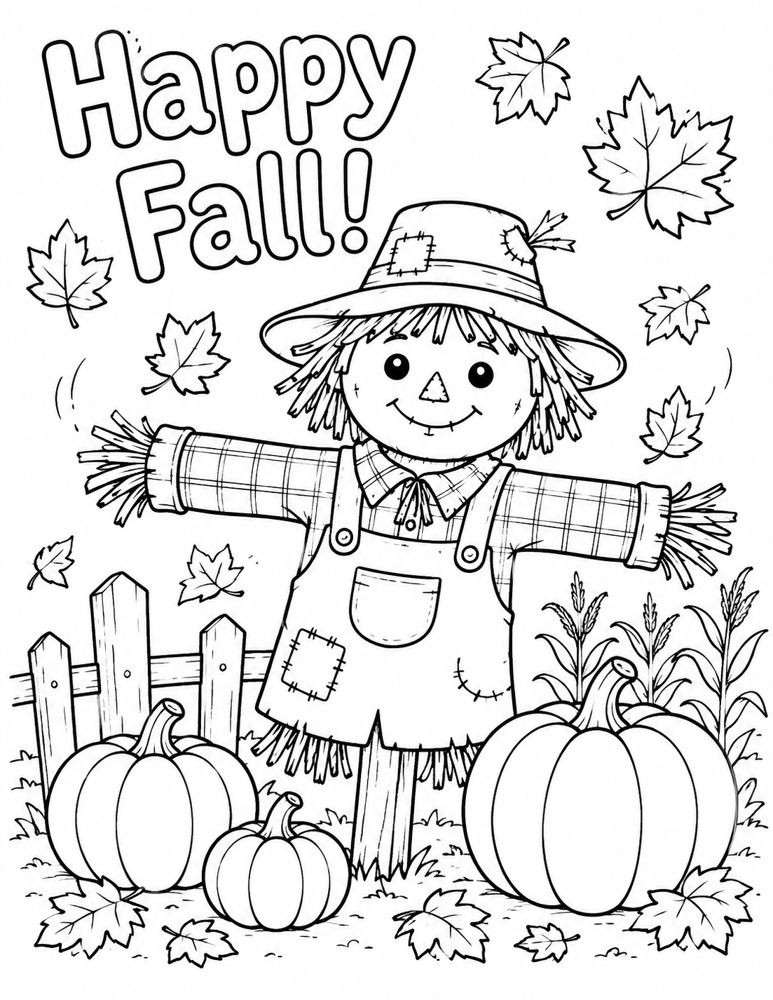 Preview of Happy Fall! coloring page