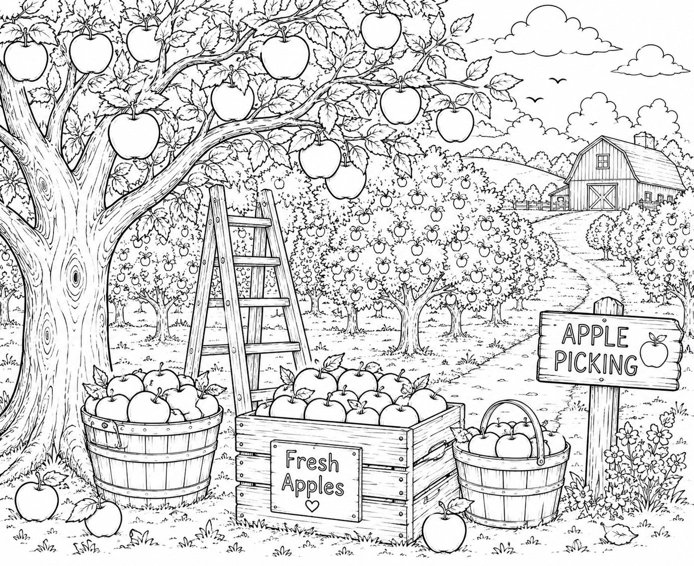 Preview of Harvest Basket coloring page