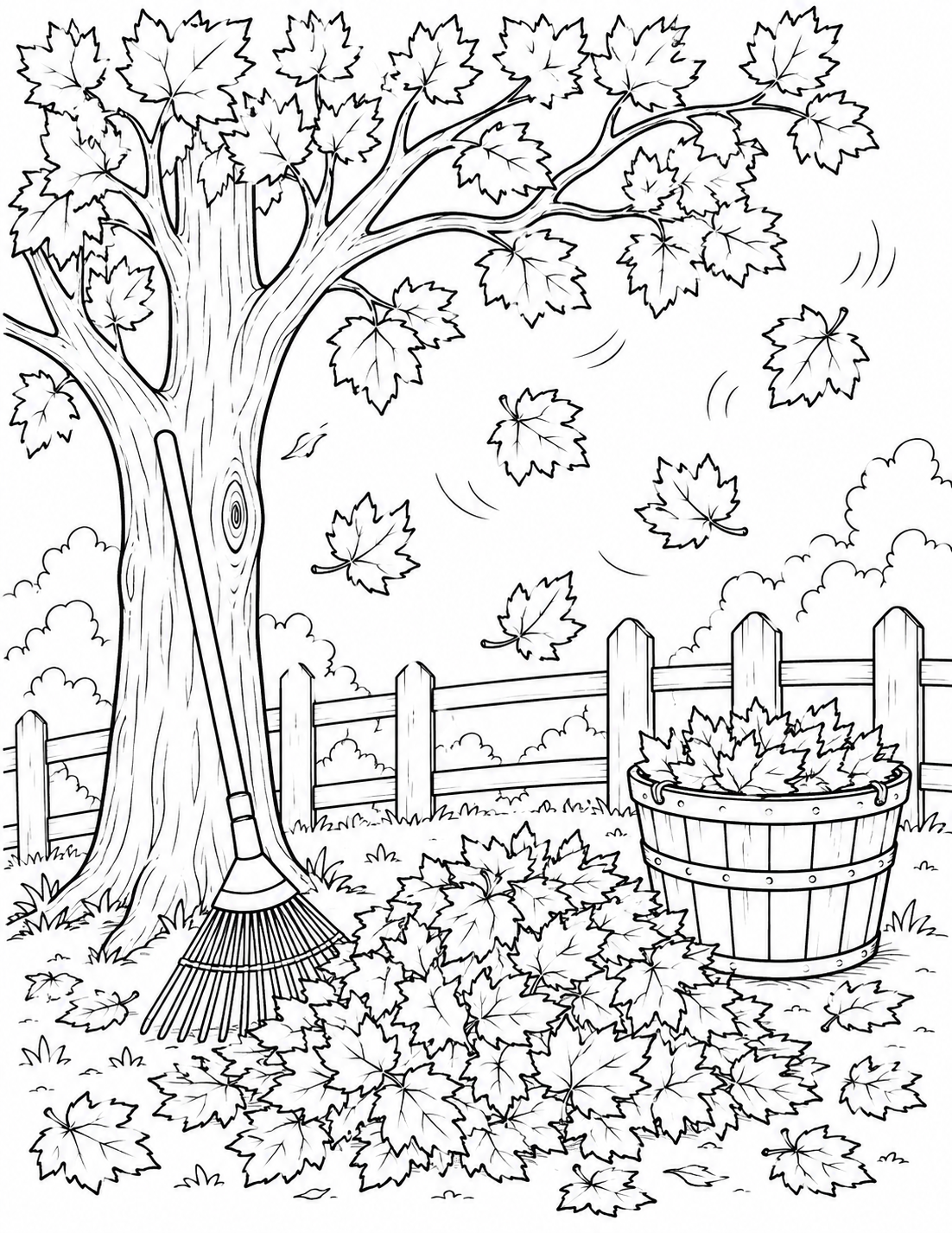Preview of Fall in the Woods coloring page