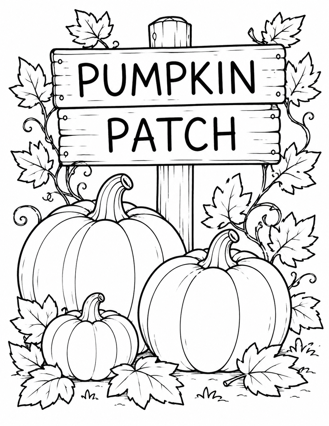 Preview of Pumpkin Patch coloring page