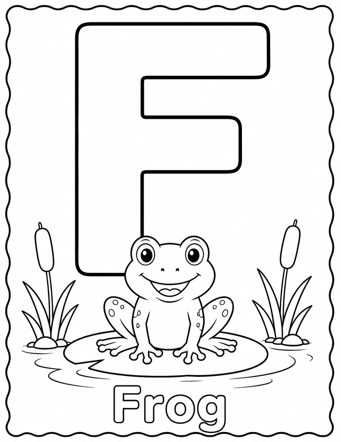 Preview of F is for Frog coloring page
