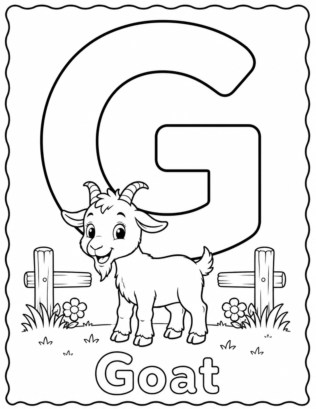 Preview of G is for Goat coloring page