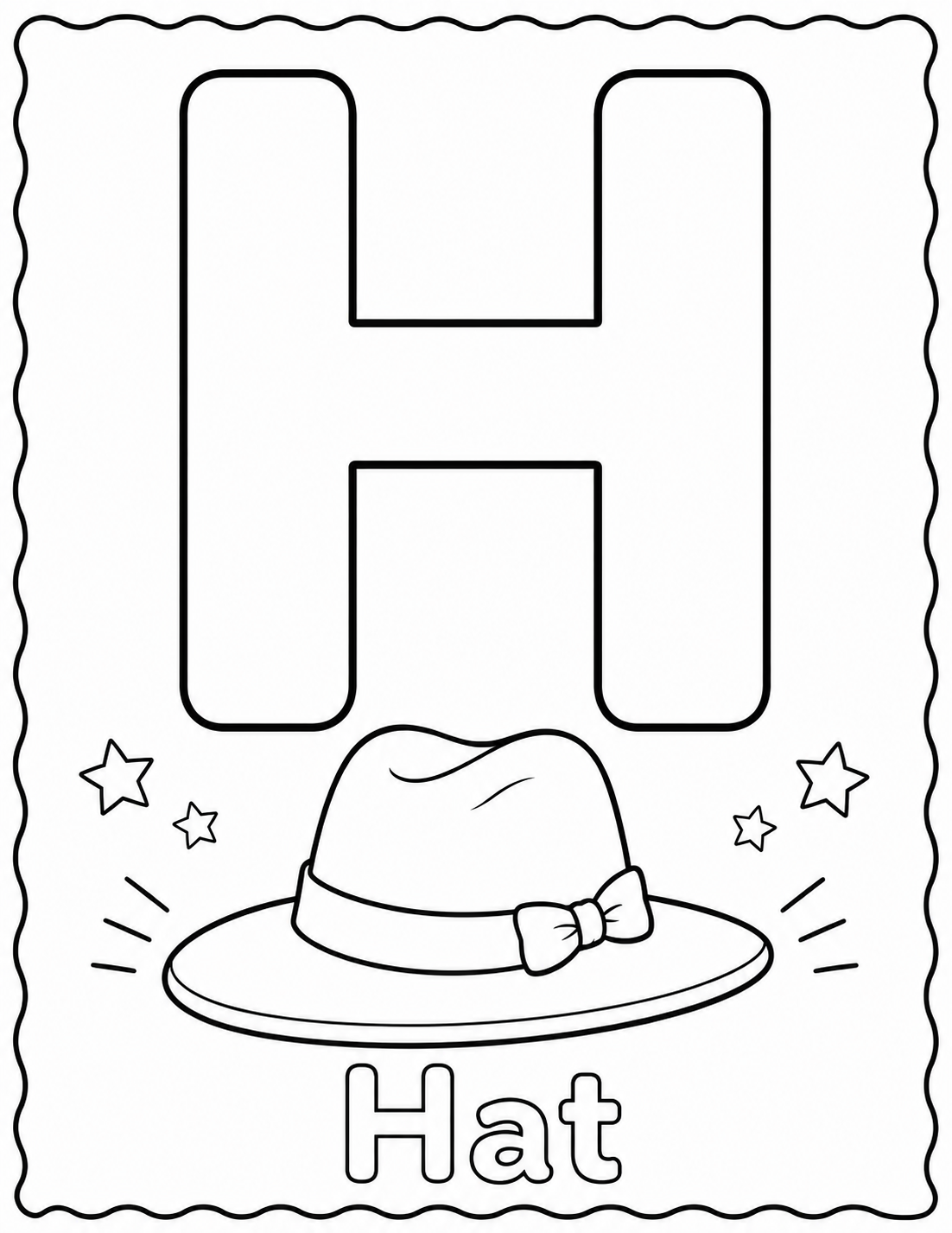 Preview of H is for Hat coloring page