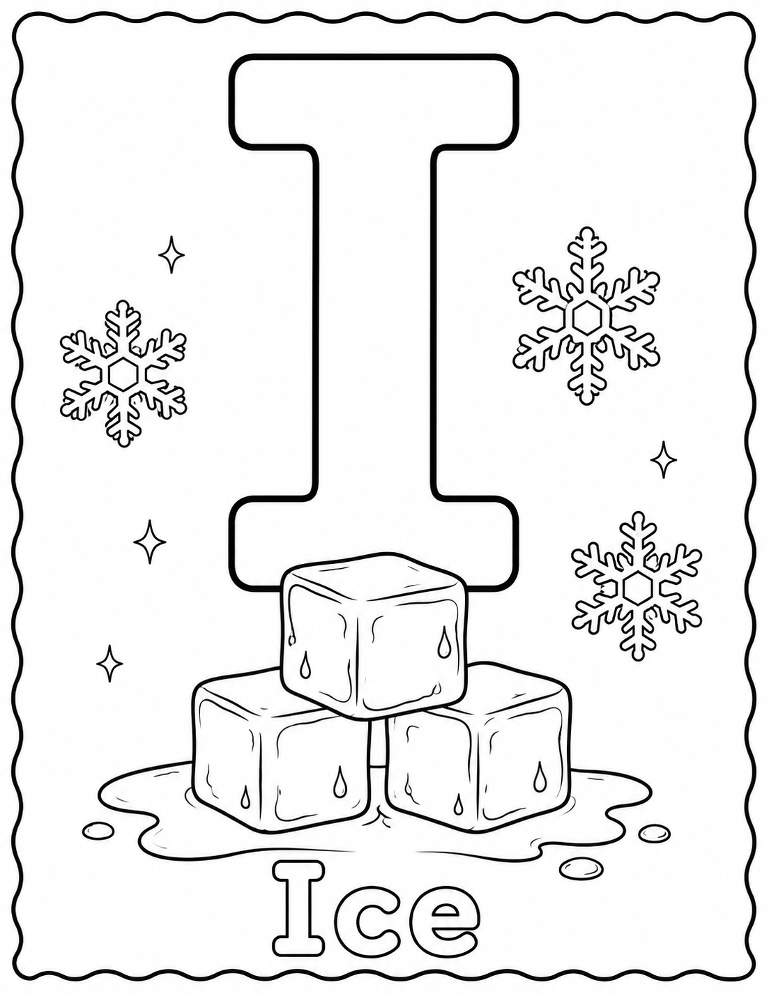 Preview of I is for Ice coloring page