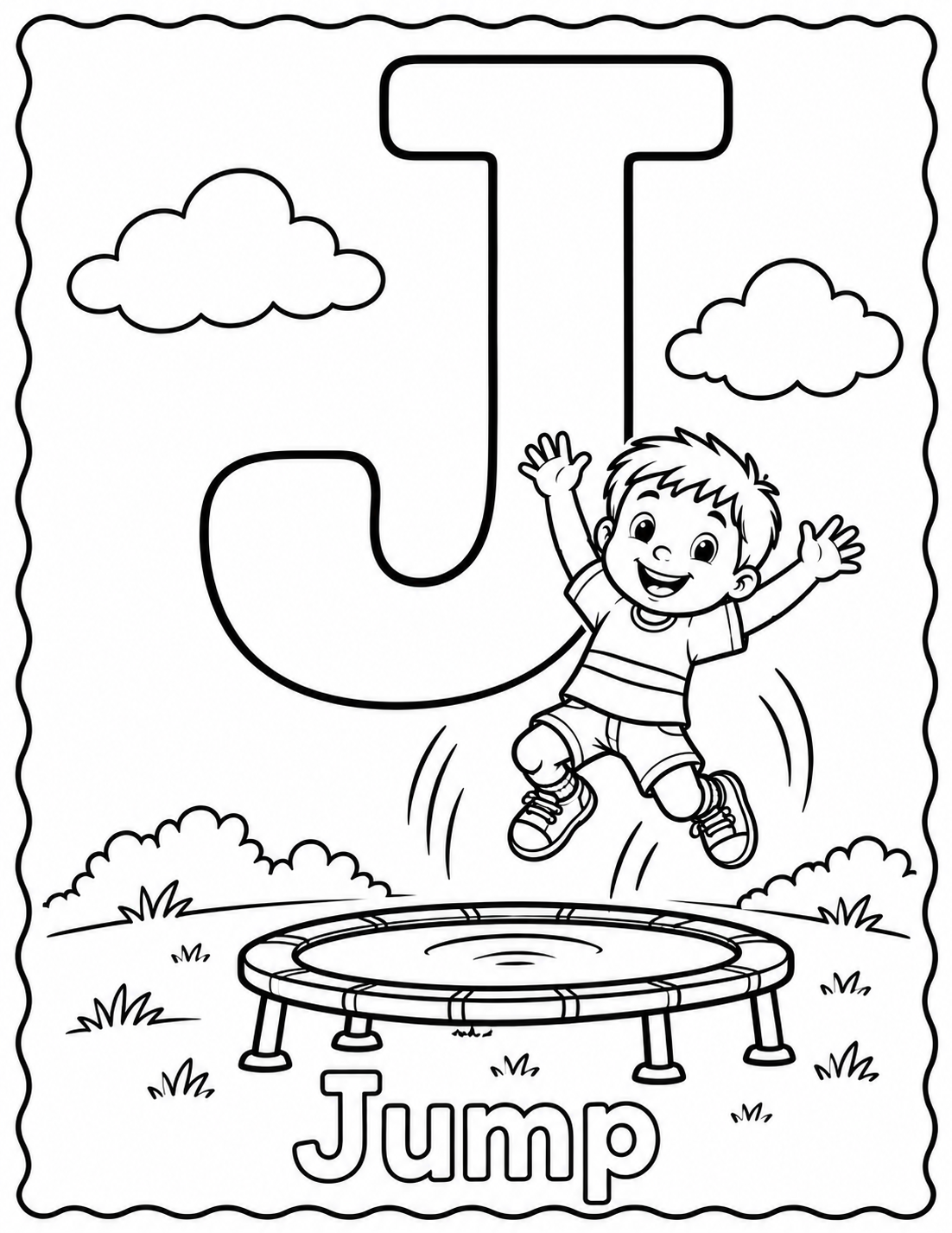 Preview of J is for Jump coloring page