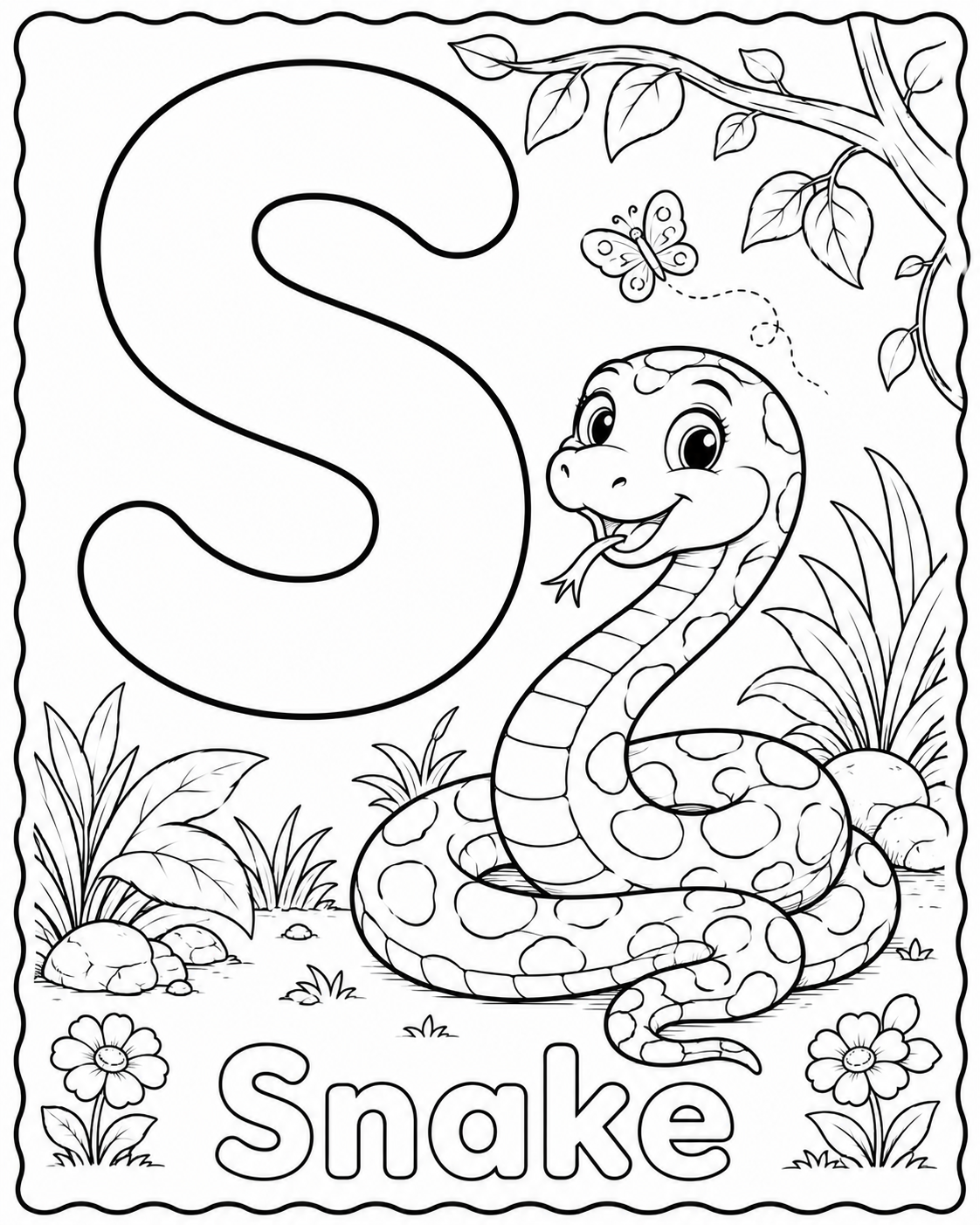 Preview of S is for Snake coloring page