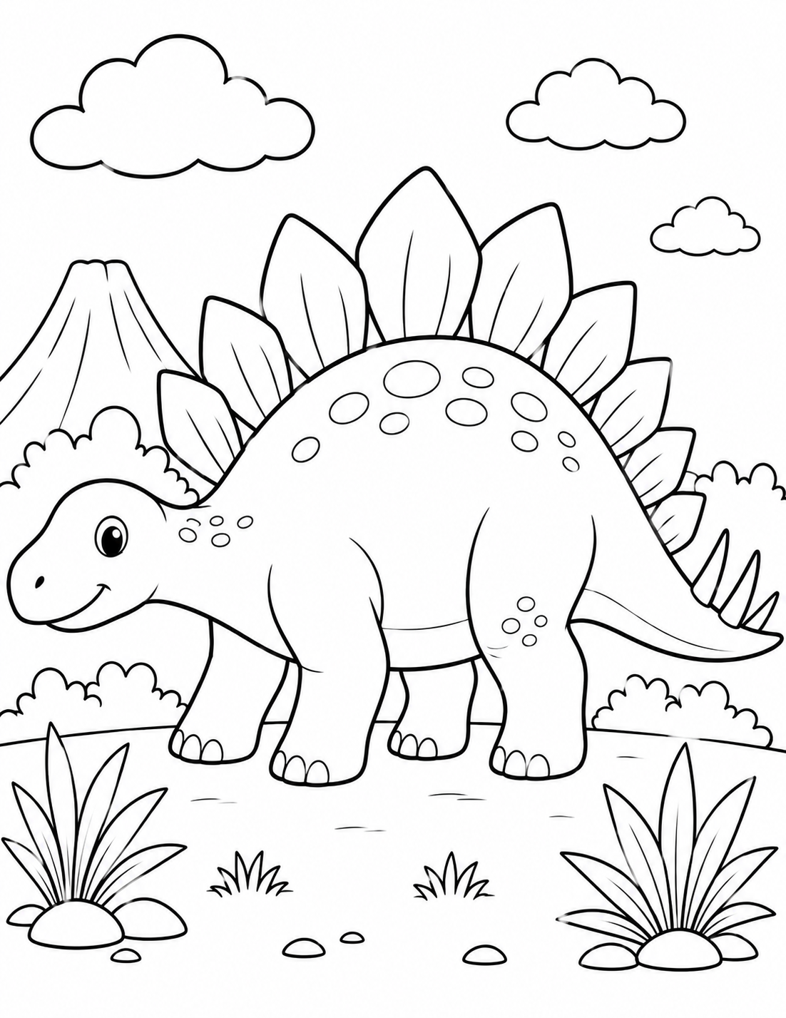 Preview of Stegosaurus Adventure coloring page